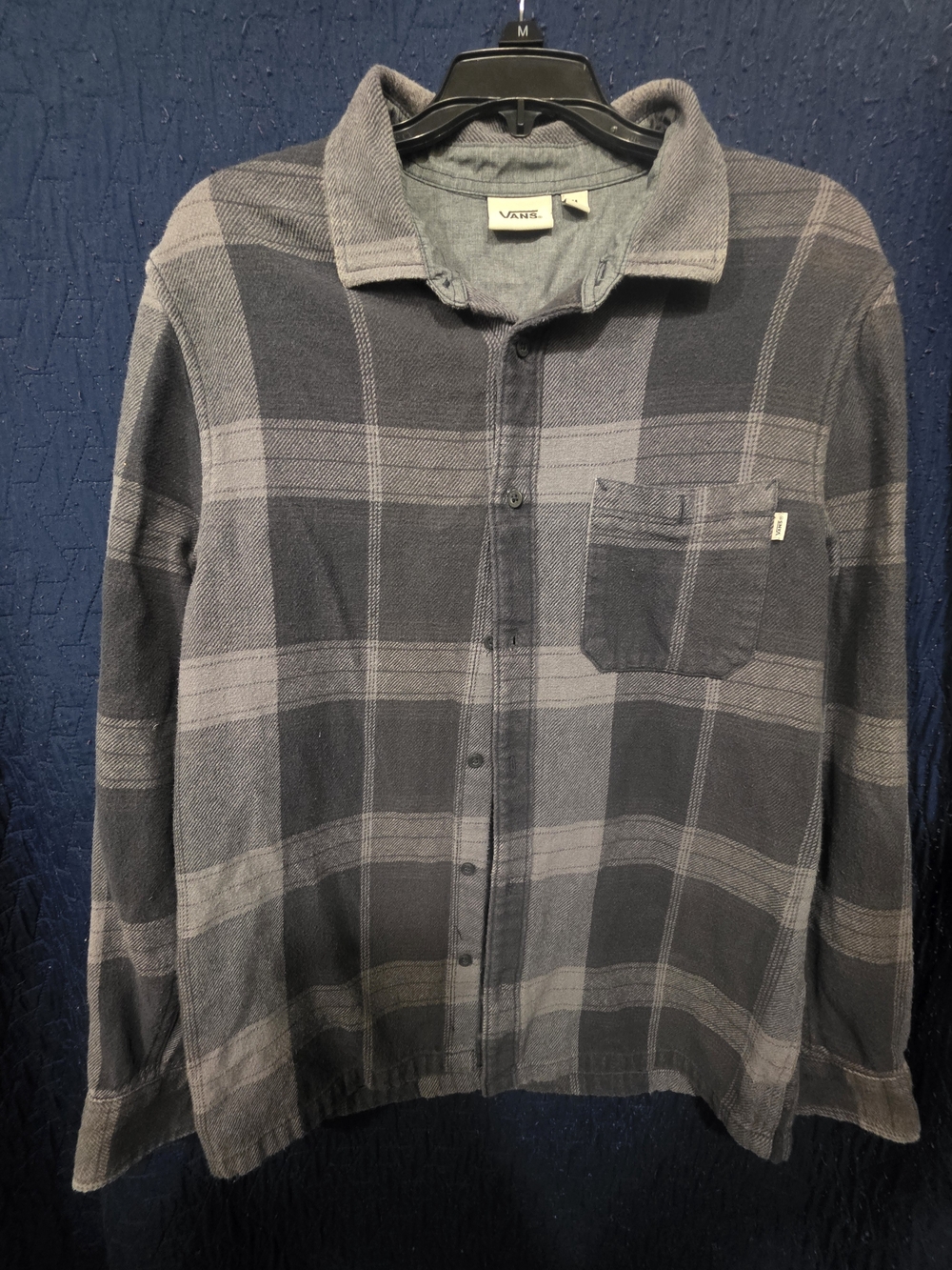 Vans Men's Plaid Button-Up Shirt in Slate Gray